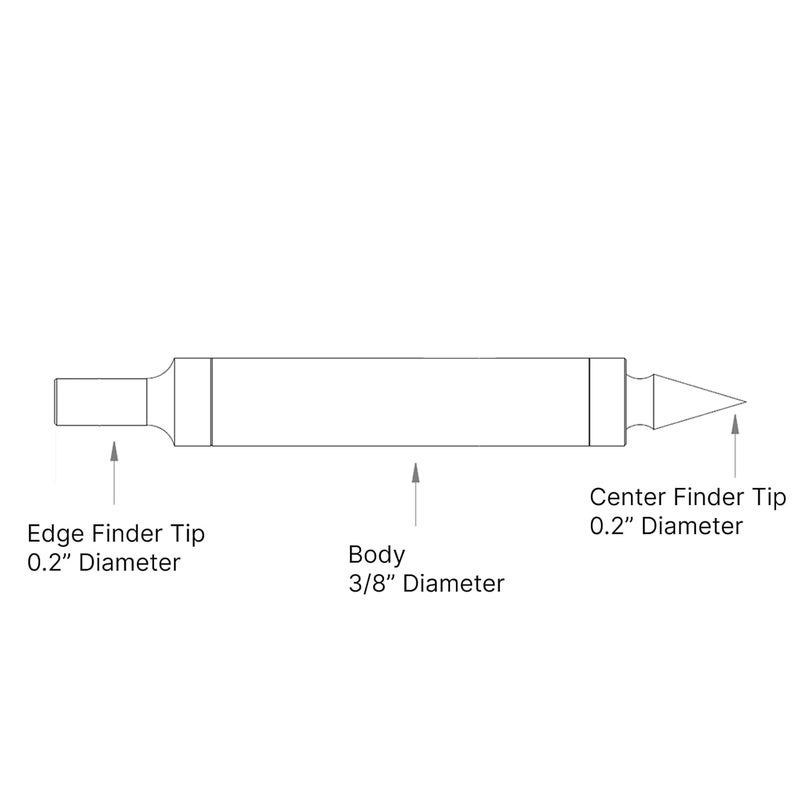 PEC TOOLS Combination Edge Finder & Center Finders,3/8" Diameter Shank, 0.200" Diameter Tip, Accurately Locates Edges and Determines Centers - Image 2